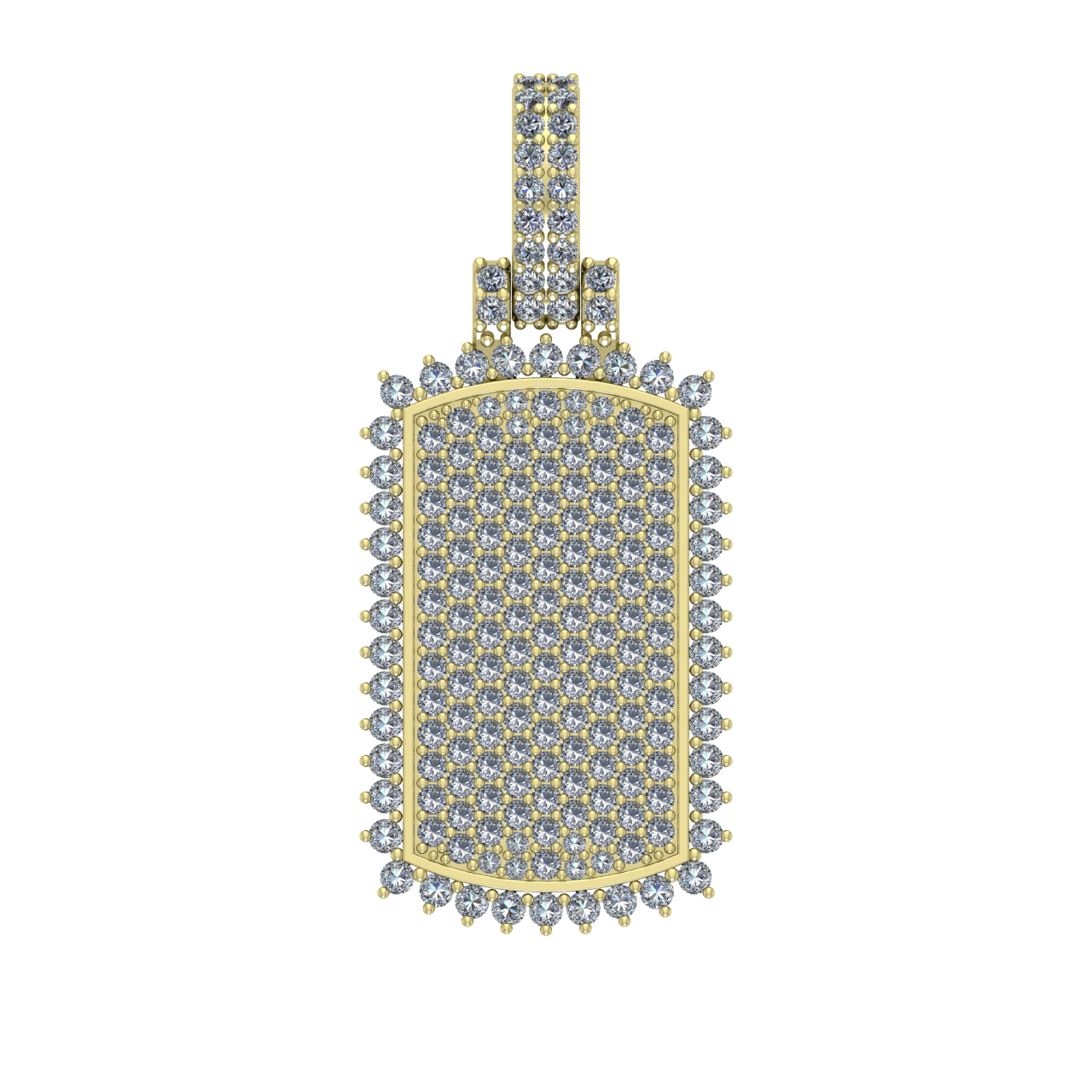 HIP-HOP DOG TAG DIAMONDS PENDANT